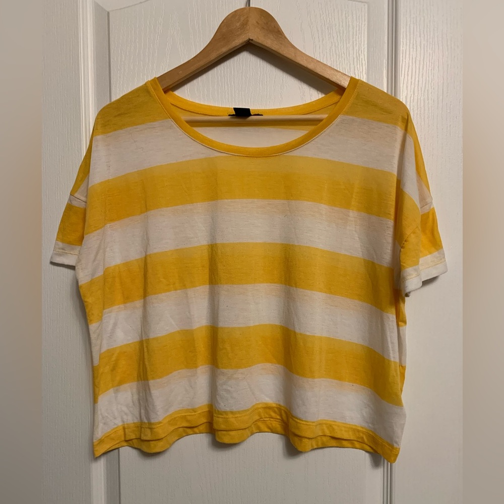 H&M yellow and white striped tee - Size XS